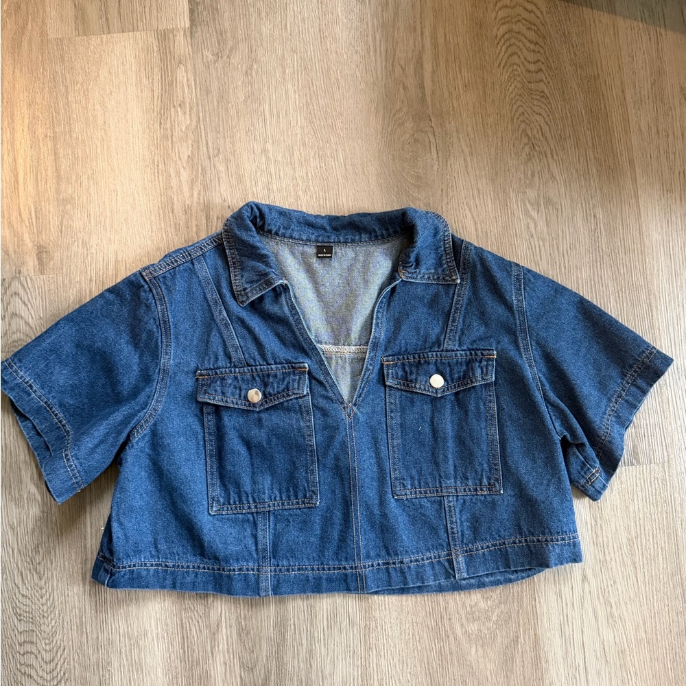 Denim Cropped going out top
